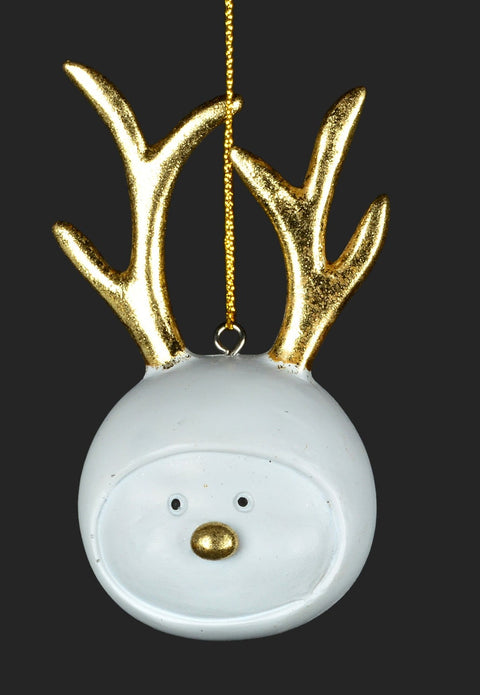 Boule de Noël blanche et or
