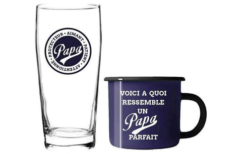 Ensemble Duo tasse et bière Papa