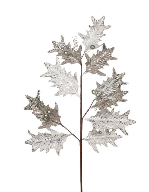 Tige de feuilles argentée