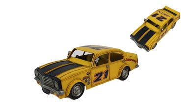 Voiture stock car antique jaune