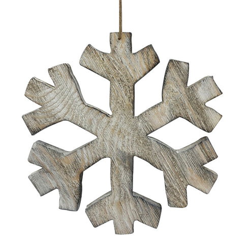 Ornement de flocon de neige en bois