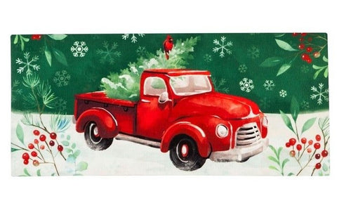 Insert de tapis avec camion rouge