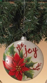 Boule de Noël avec poinsettia