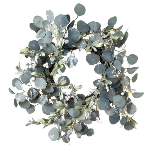 Couronne de gui et eucalyptus