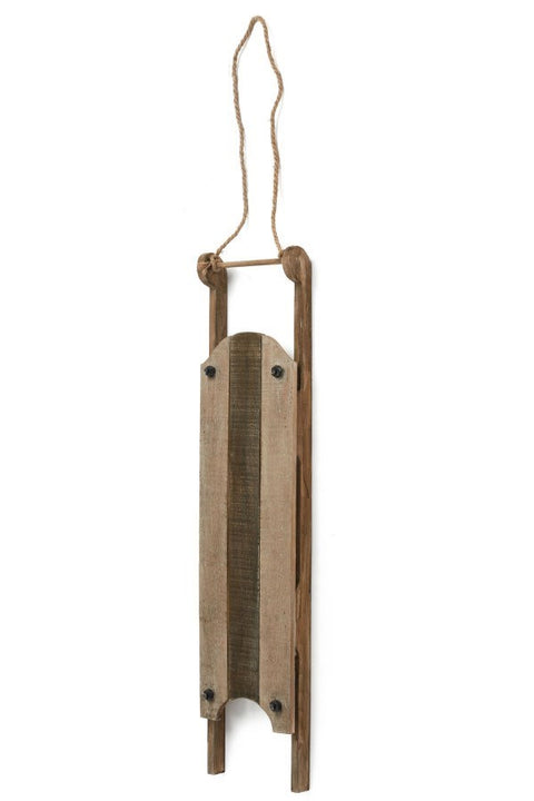 Décoration de luge en bois