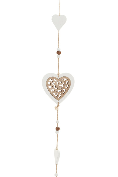 Guirlande de coeurs blanc et naturel