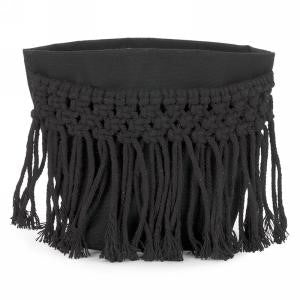 Panier noir avec franges