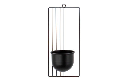 Pot rond en métal sur cadre