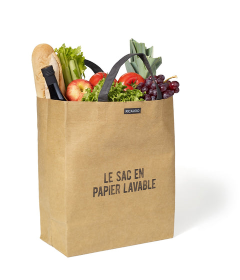 Sac d'épicerie en papier lavable brun Ricardo