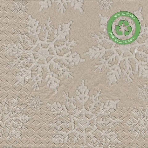 Serviette de table écolo - Flocons blanc