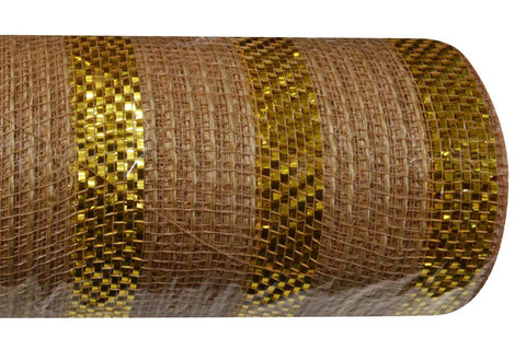 Rouleau de tulle naturel et or
