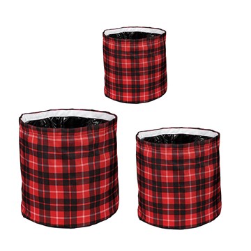Cache-pot en tissu à carreaux