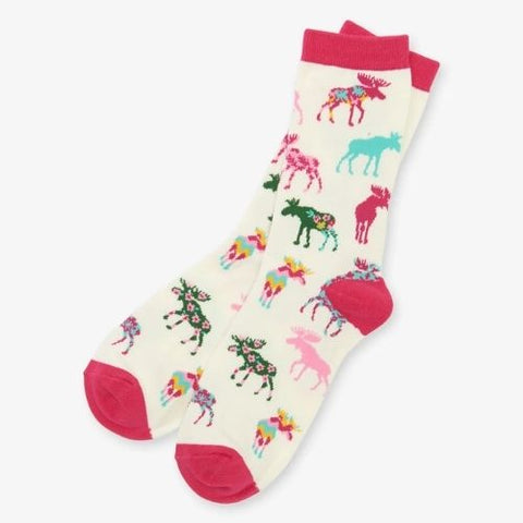 Chaussettes pour femme "Orignaux à motifs" - Hatley Little Blue House