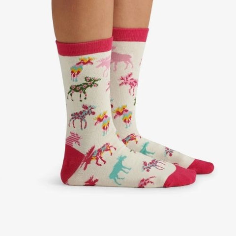 Chaussettes pour femme "Orignaux à motifs" - Hatley Little Blue House