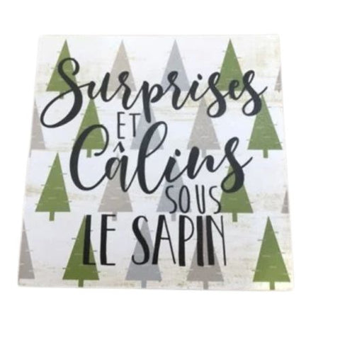 Bloc de bois avec pensée de Noël