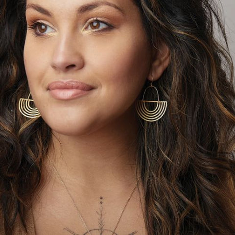 Boucles d’oreilles Rayons solaires doré