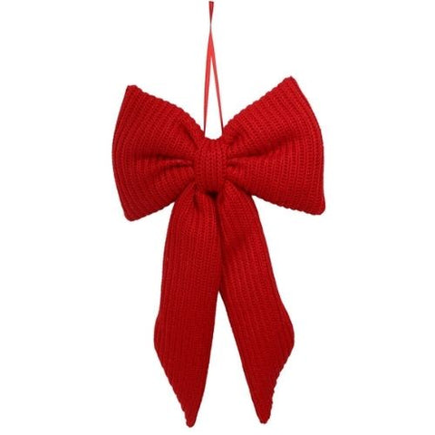 Boucle décorative en tissu tissé rouge avec attache