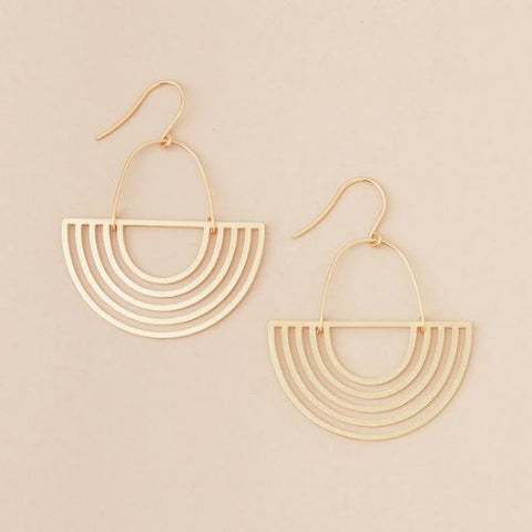 Boucles d’oreilles Rayons solaires doré