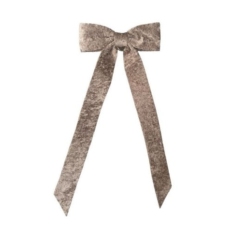 Boucle décorative en velours champagne avec longues retombées