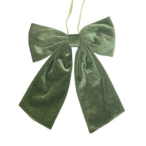 Boucle décorative en velours sauge avec attache