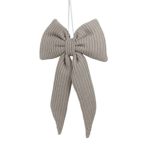 Boucle décorative en tissu tissé gris clair avec attache