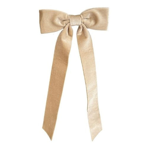 Boucle classique en velours beige avec clip