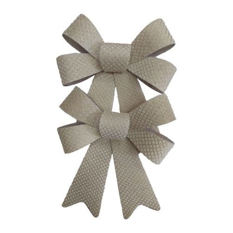 Ensemble de deux nœuds décoratifs crème texturés