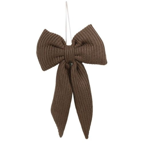 Boucle décorative en tissu tissé chocolat avec attache