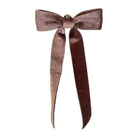 Boucle classique en velours brun avec clip
