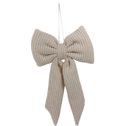 Boucle décorative en tissu tissé beige avec attache