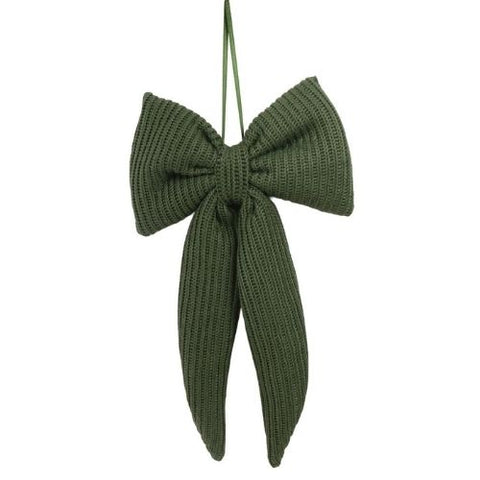 Boucle décorative en tissu tissé vert avec attache