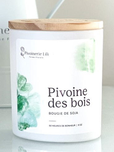Bougie de soya "Pivoine des bois" - Pivoinerie de Lili