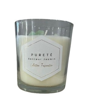 Bougie parfumée Pureté avec pierres naturelles – Senteur Jasmin