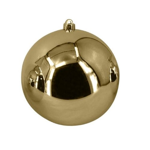 Boule de Noël dorée lustrée en plastique