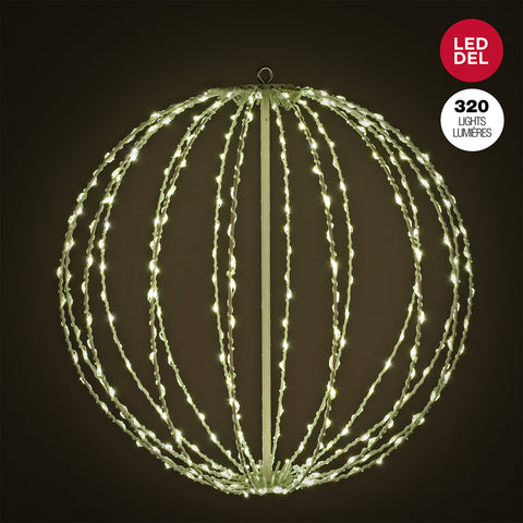 Boule lumineuse en métal blanc chaud 320 DEL