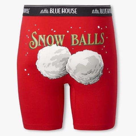 Caleçon boxeur ajusté pour homme "Balles de neige Snow Balls" - Hatley Little Blue House