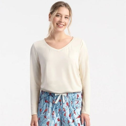 T-shirt à manches longues pour femme "Crème" - Hatley Little Blue House