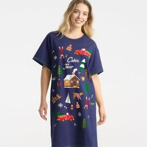 Chemise de nuit pour femme "Chalet d'hiver" - Hatley Little Blue House