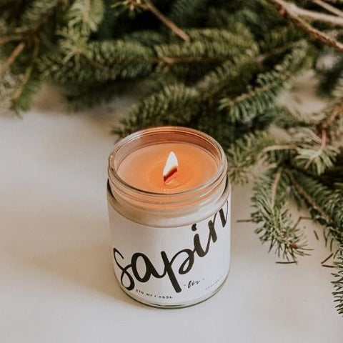MARÉE CHANDELLE Chandelle de soya avec mèche de coton "Sapin"