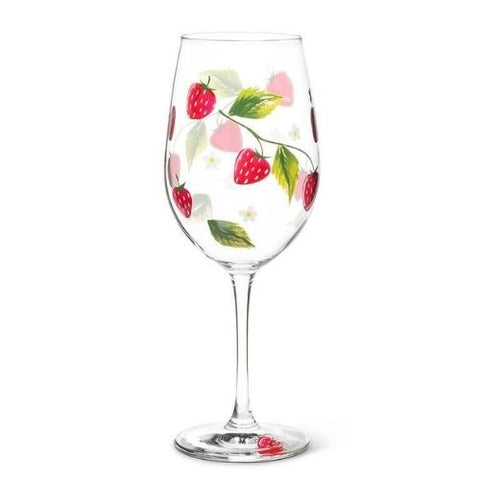 Coupe en verre avec motif de fraises