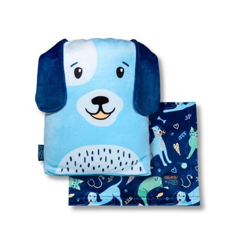 Peluche couverture chien Poupilou 3-en-1