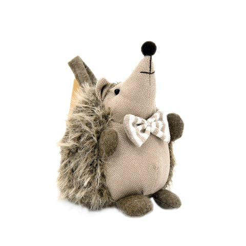 Décoration de hérisson en tissu gris