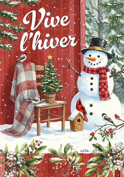 Drapeau décoratif "Vive l'hiver"