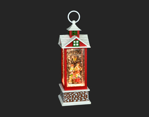 Lanterne de Noël rouge avec chorale