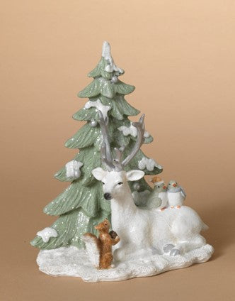 Figurine de cerf blanc avec animaux