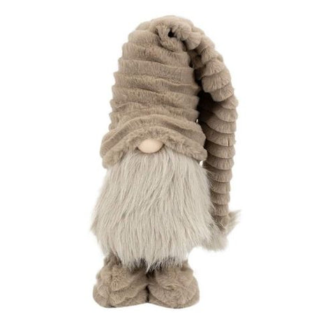 Gnome décoratif debout brun et beige
