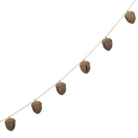Guirlande décorative avec huit glands au fini brun rouille