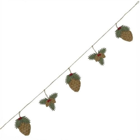Guirlande décorative en feutre avec pommes de pin festives