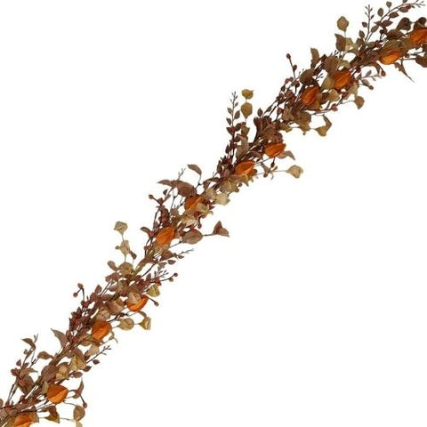 Guirlande d’automne rustique avec lanternes et mini-feuilles