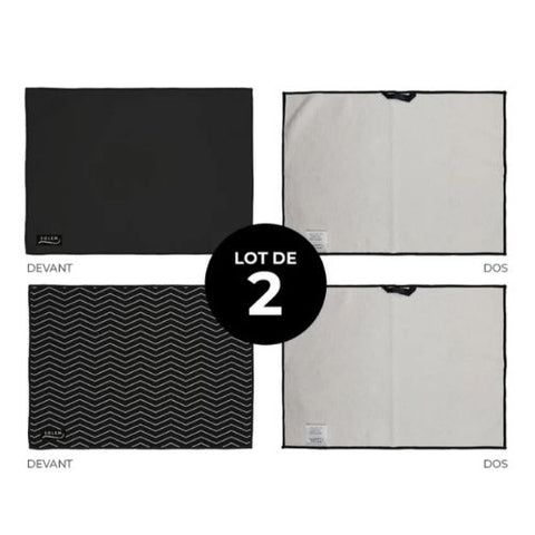 Tapis de séchage pour vaisselle "Les Élégants" Noir - Solem